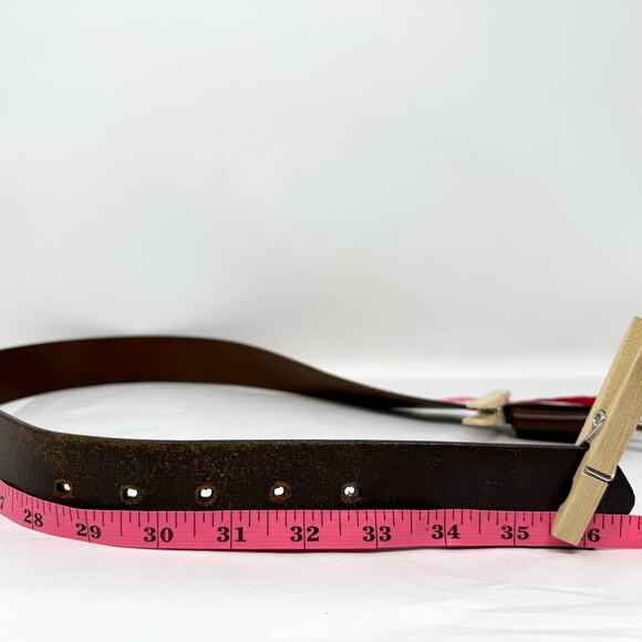 Calvin Klein Jeans Men Dress Belt Medium Brown Genuine Leather Accessories - Picture 5 of 9